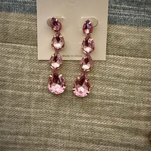 Elegant Pink Teardrop Earrings